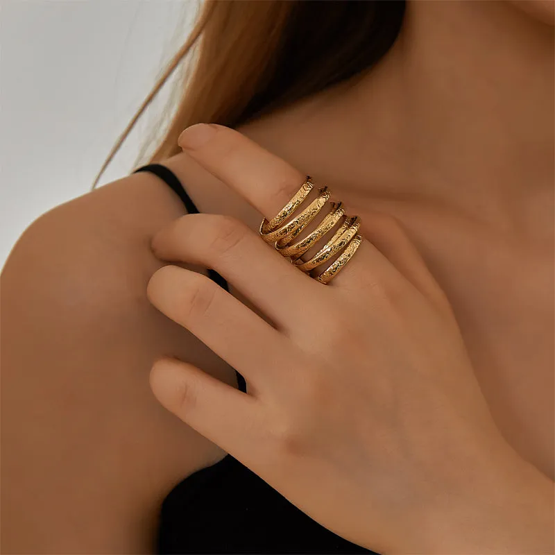 Vintage Style Geometric Solid   Rings