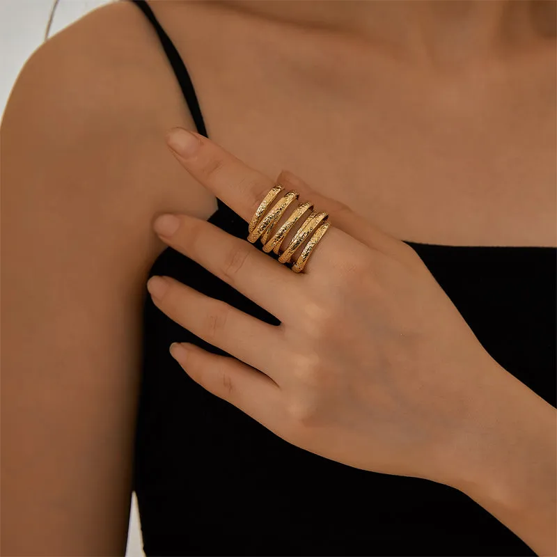 Vintage Style Geometric Solid   Rings