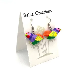 Whimsical Chicken Balsa Earrings