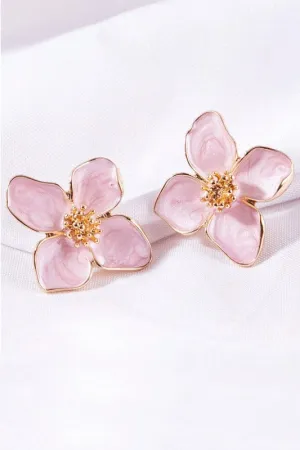 Whimsical Flower Earrings Pink