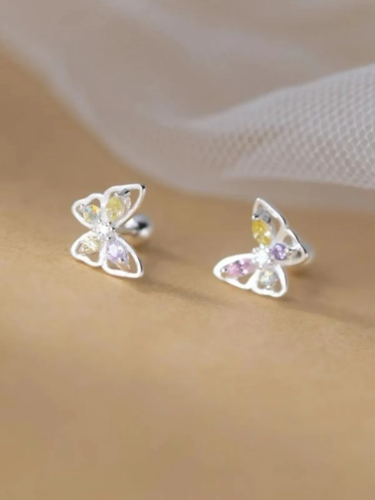 Whimsical Mood Butterfly Stud Earrings