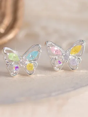 Whimsical Mood Butterfly Stud Earrings