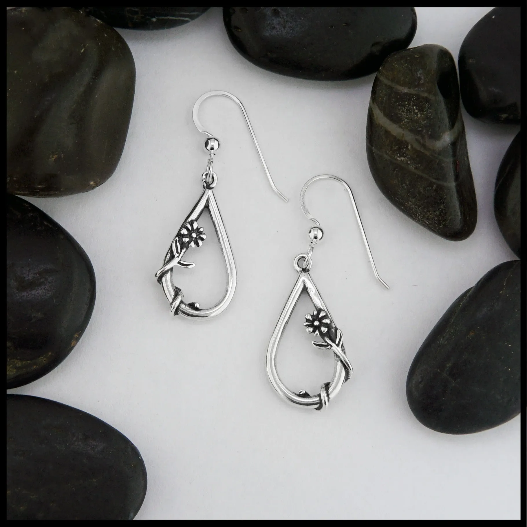 Whimsical Teardrop Flower Earrings