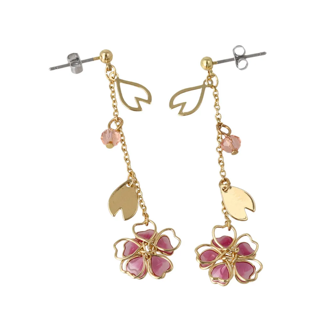 Wire Sakura Linear Earrings