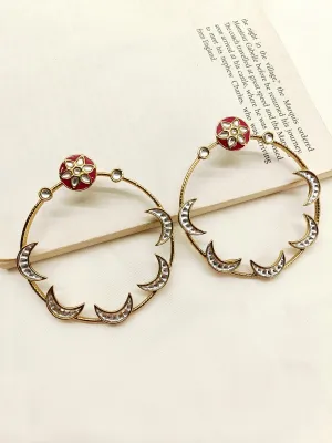 Zeba Maroon Boutique Earrings