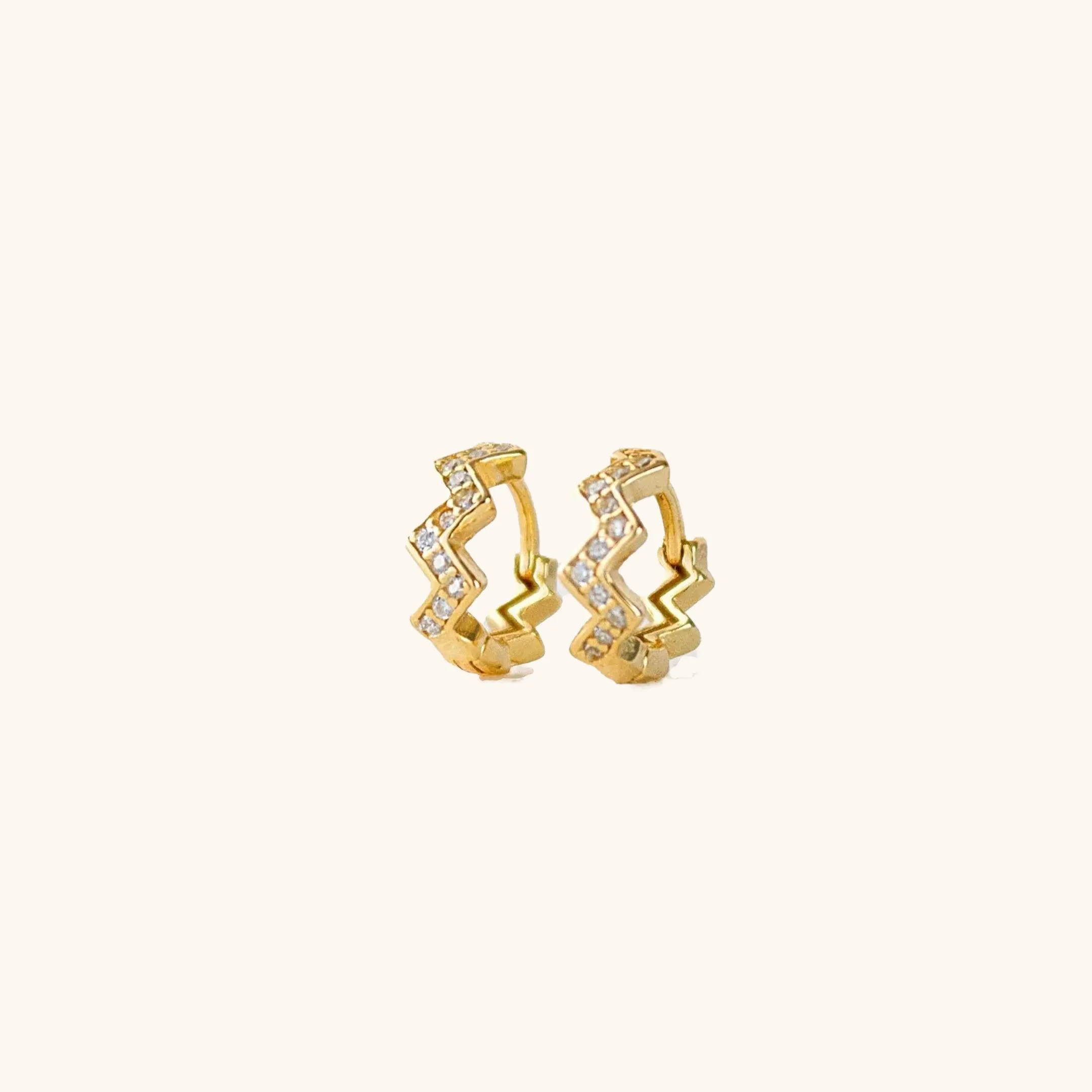 Zigzag CZ Cartilage Hoops, Gold, Silver SHEMISLI SH063